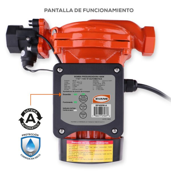 Presurizador Evans 0.54 HP - 4 a 5 servicios - Image 4