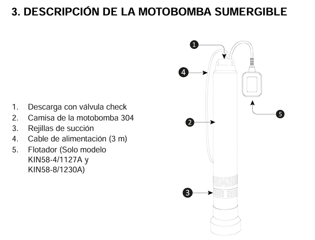 Bomba Sumergible Tornado Tipo Bala 1.1 HP - Image 3